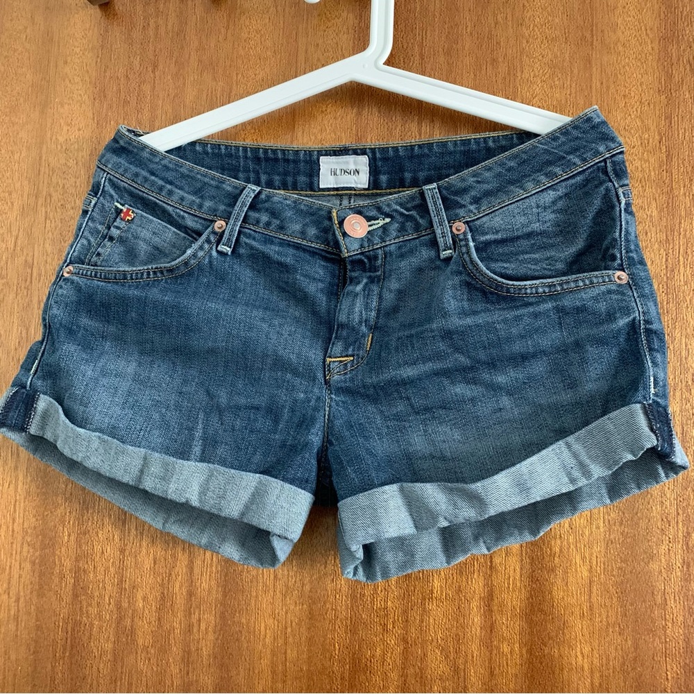 Rolled jean shorts